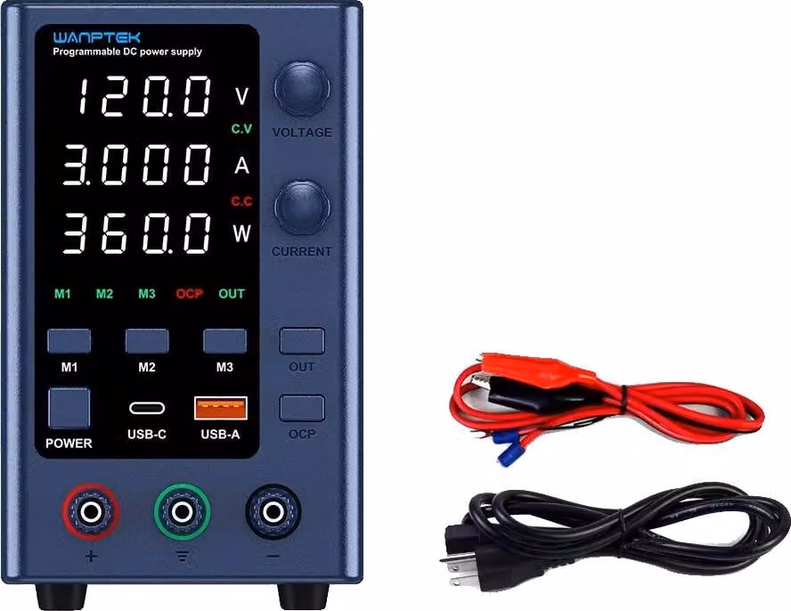 Alimentatore DC, tensione regolabile, display digitale, EPS1203 120V 3A