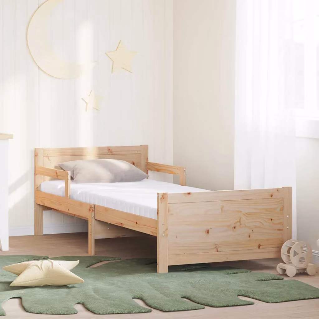 vidaXL Struttura letto per bambini in pino massello marrone L/P/H: 203.5 x 80 x 88.5 cm