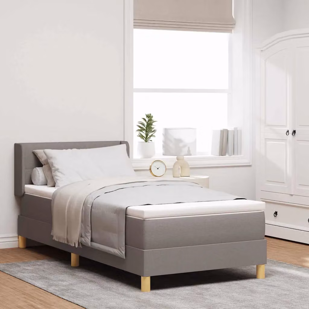 Letto a molle con testiera Talpa vidaXL in tessuto beige o grigio, L/P: 200 x 80 cm