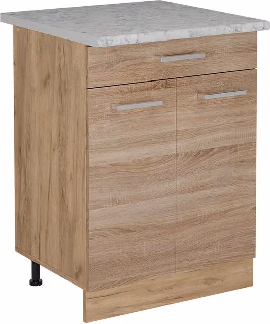 Mobiletto base per cucina R-Line Sonoma/Rovere dorato 60 cm PL Marmo Vicco