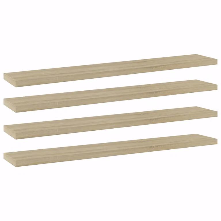 Set di 4 ripiani per libreria da parete vidaXL in legno multistrato color Rovere Sonoma, L: 60 cm, P: 10 cm, H: 1,5 cm