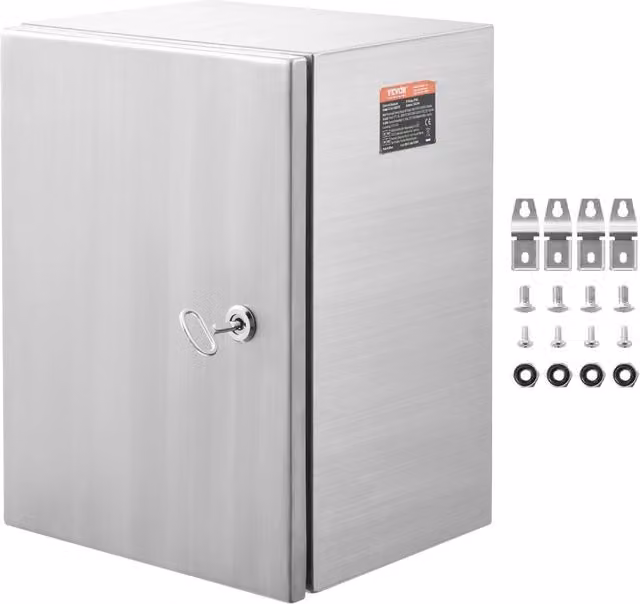 Scatola Elettrica da Parete in Acciaio Inox SUS304 IP66 50,8x40,64x20,32 cm STX4 520 Robusta per Officina e Casa