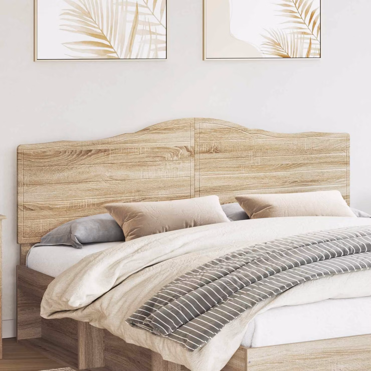 Testiera per letto moderna vidaXL in legno ingegnerizzato Rovere Sonoma, colore marrone