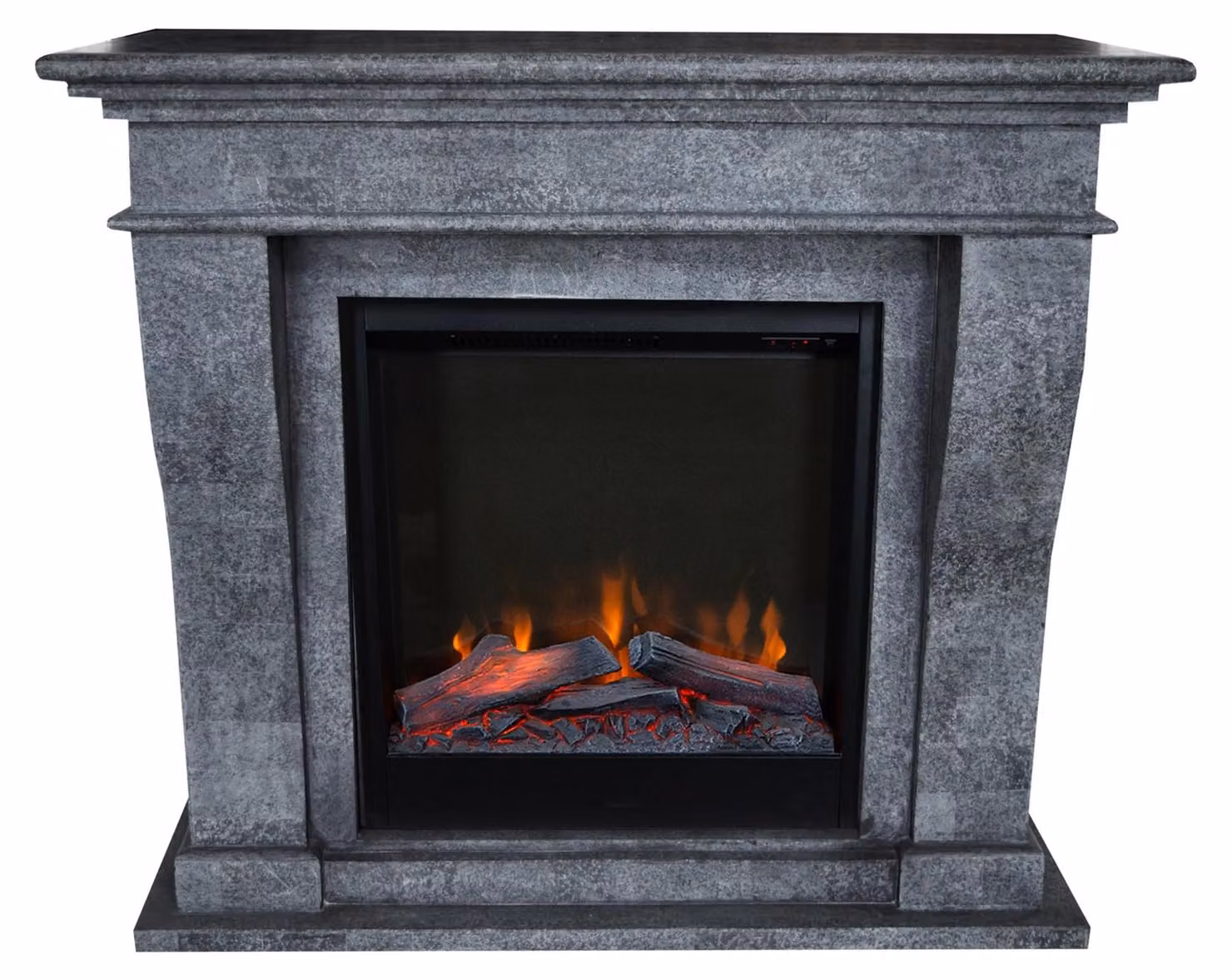 Camino elettrico Kreta - Potenza di riscaldamento: 1400 Watt - Larghezza: 120 cm - Pietra naturale