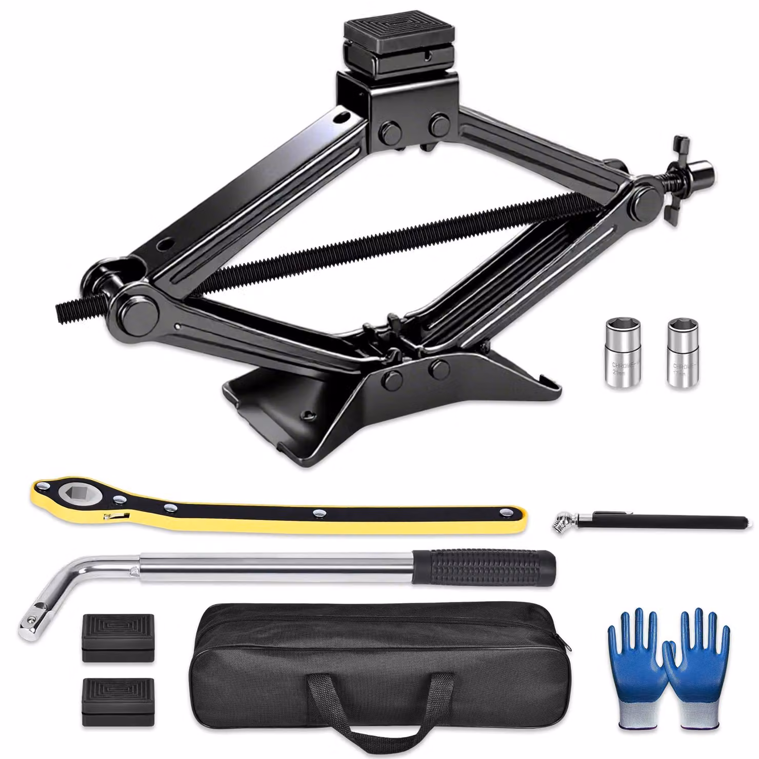 Autogru a pantografo - Capacità di sollevamento: 2,5 tonnellate - Altezza di sollevamento: 10-41 cm - Acciaio legato - Colore: nero