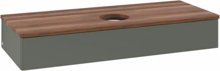 V&B Mobiletto senza struttura frontale, con illuminazione Antao 120x19x50cm, WBP w. wal, lea gre. m Lac