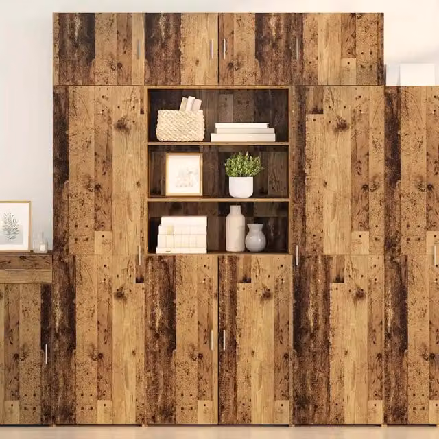 Credenza moderna in legno e metallo marrone vidaXL L: 80 cm, P: 42,5 cm, H: 185 cm