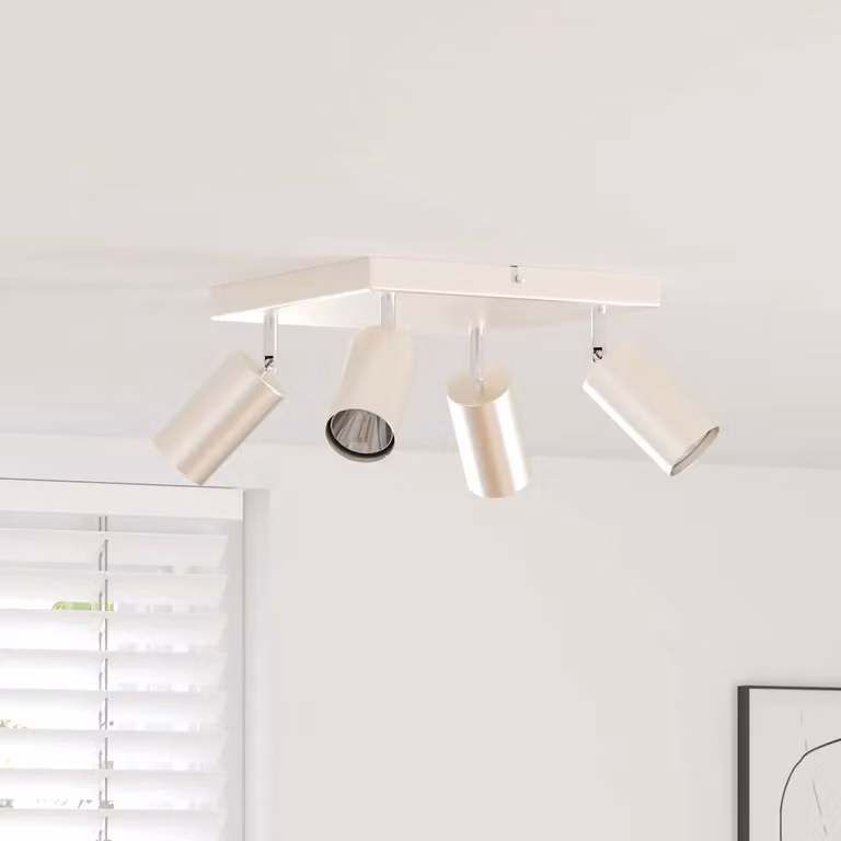 Faretto da soffitto regolabile vidaXL in metallo color argento L: 26 cm, P: 26 cm, H: 16 cm