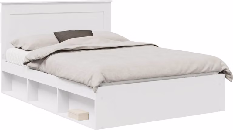 vidaXL Struttura letto con testiera bianca 140 x 200 cm in legno di pino massiccio