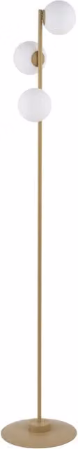 Lampada da terra Sigma Lighting moderna in metallo e vetro oro, beige e bianco con 3 diffusori a sfera per lampadine G9