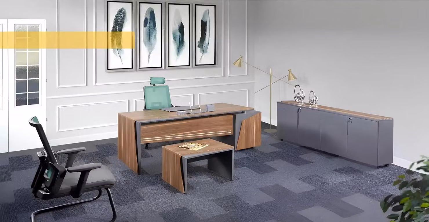 Arbeitszimmermöbel Büro Set Schreibtisch Couchtisch Sideboard Möbel Braun
