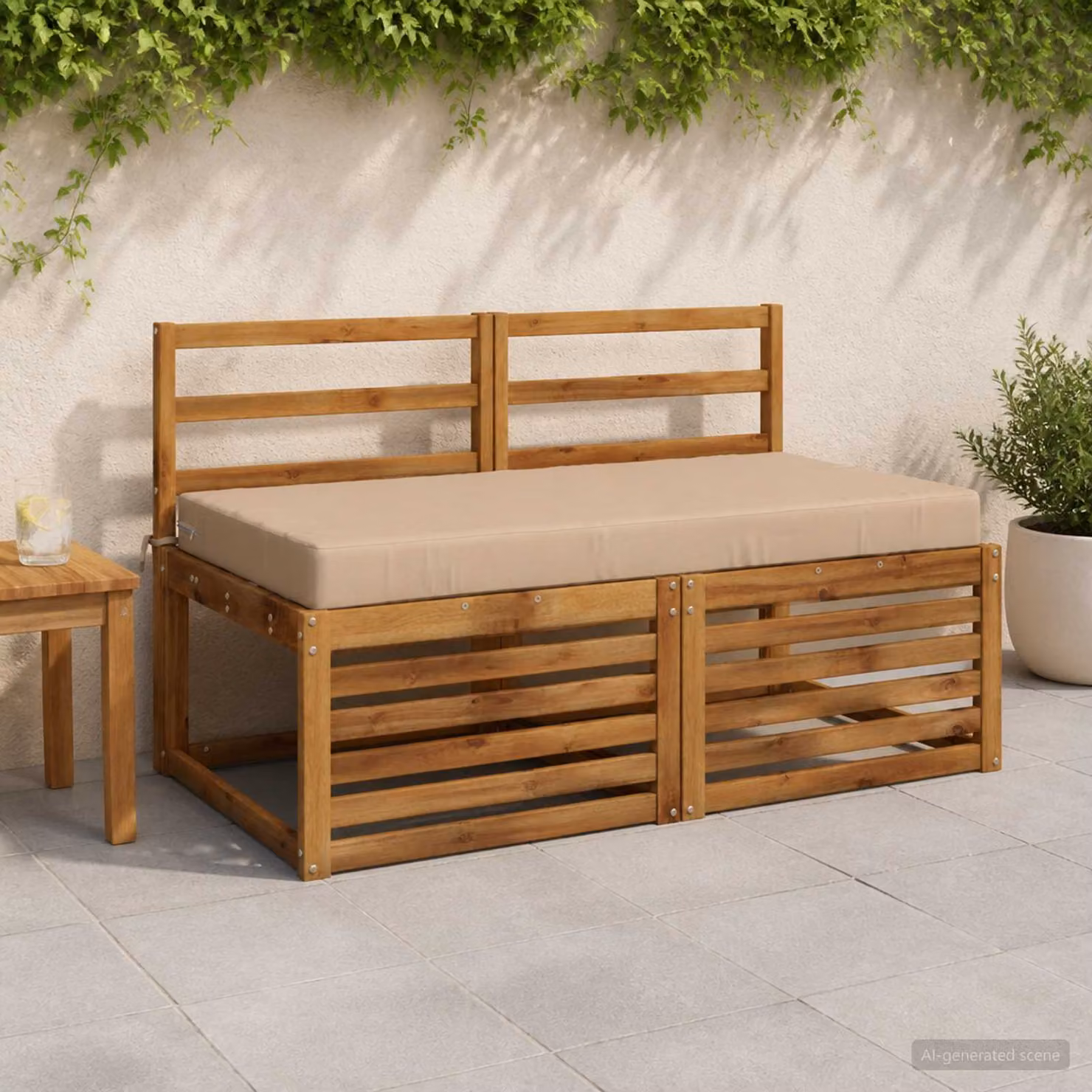Cuscino per la seduta vidaXL SOEST in poliestere con rivestimento lavabile e resistente ai raggi UV, colore sabbia/marrone