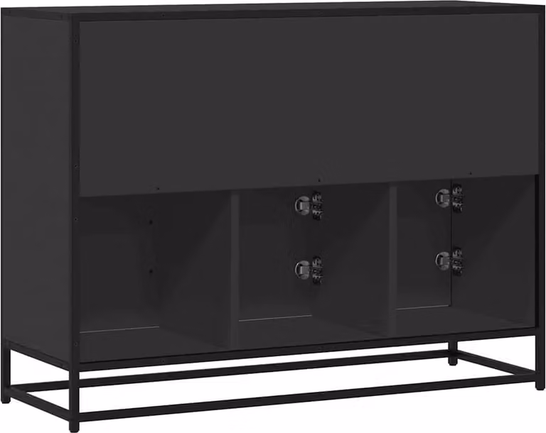 Credenza Nera 100x35x76 cm in Legno Multistrato
