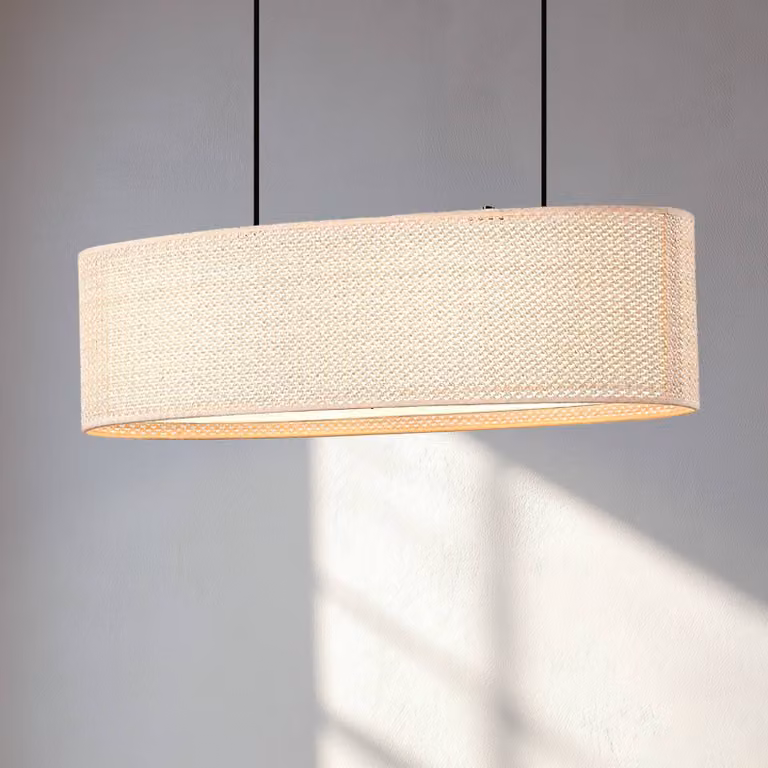 Lampada a sospensione Soula Lindby, dimmerabile, Crema / Ambra, Soggiorno / Sala da pranzo, Plastica, Campagna / Rustiche, Lampada a sospensione