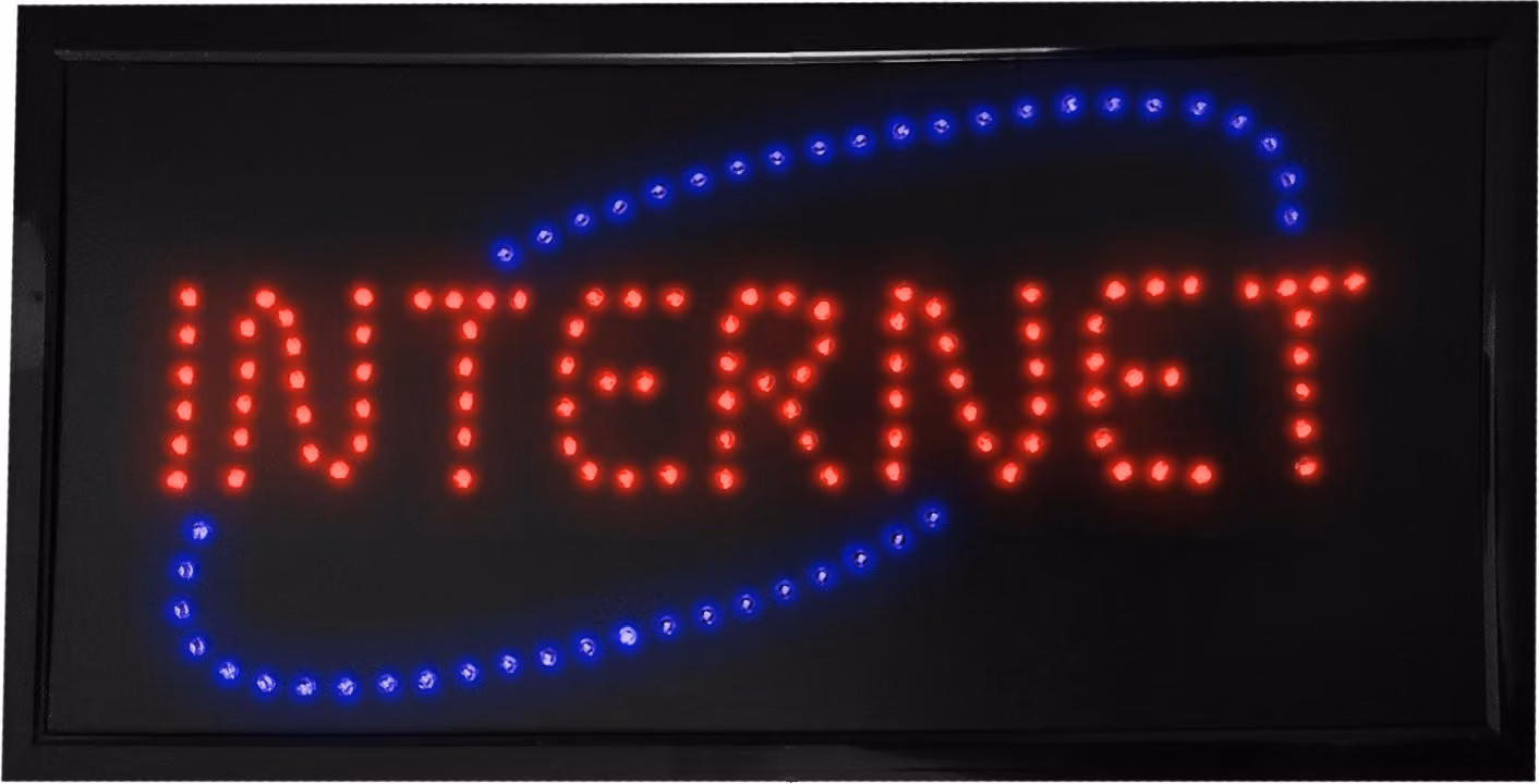 Insegna luminosa pubblicitaria a LED, 48 x 25 cm, Internet