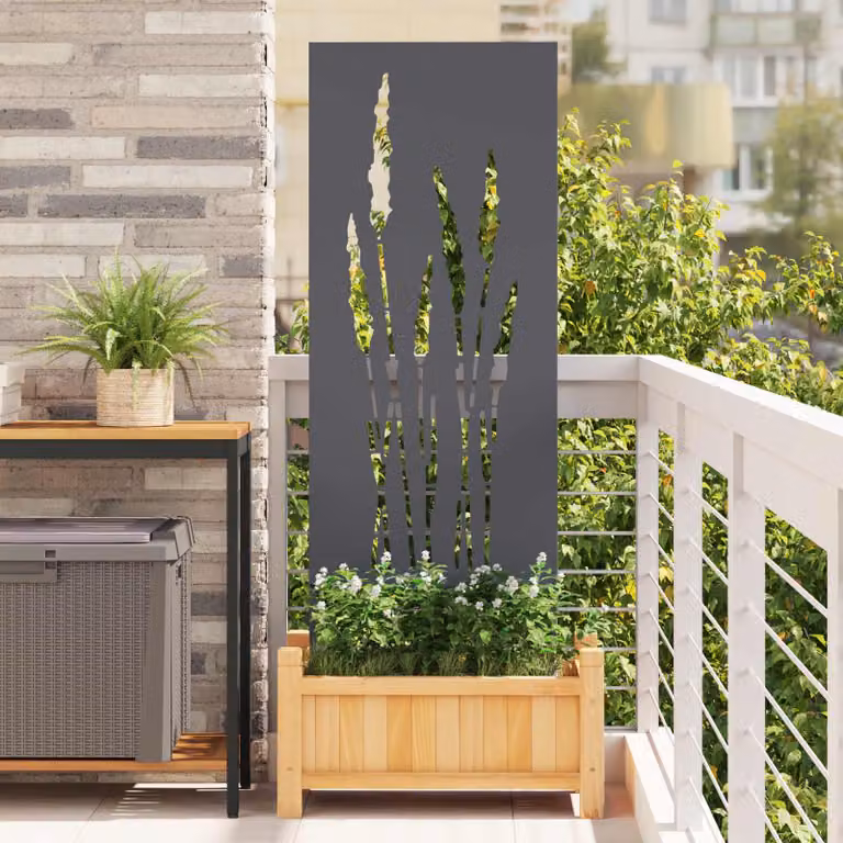 vidaXL Paravent per privacy in giardino in acciaio, Antracite, L: 50 cm, H: 140 cm