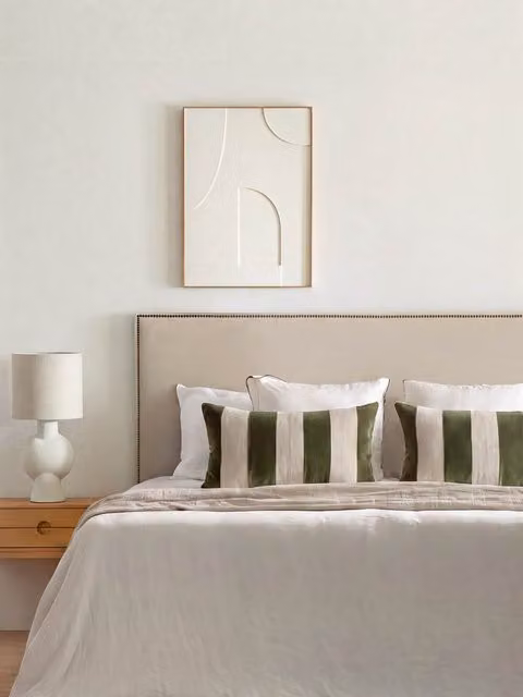 Testiera imbottita Solum Kenay Home colore perla per camera da letto, L: 180 cm