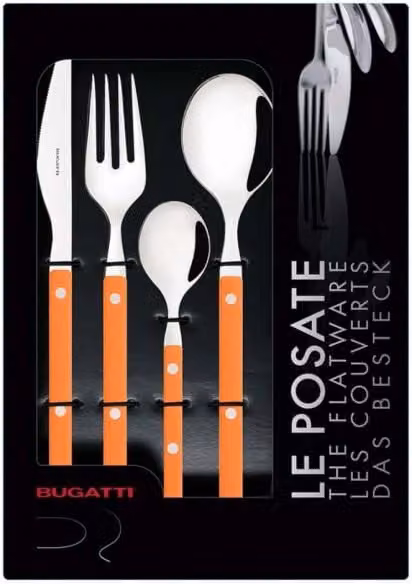 ALLEGRA, Posate Set 24 Pz, Scatola Finestra, Casa Bugatti Colore: Arancione