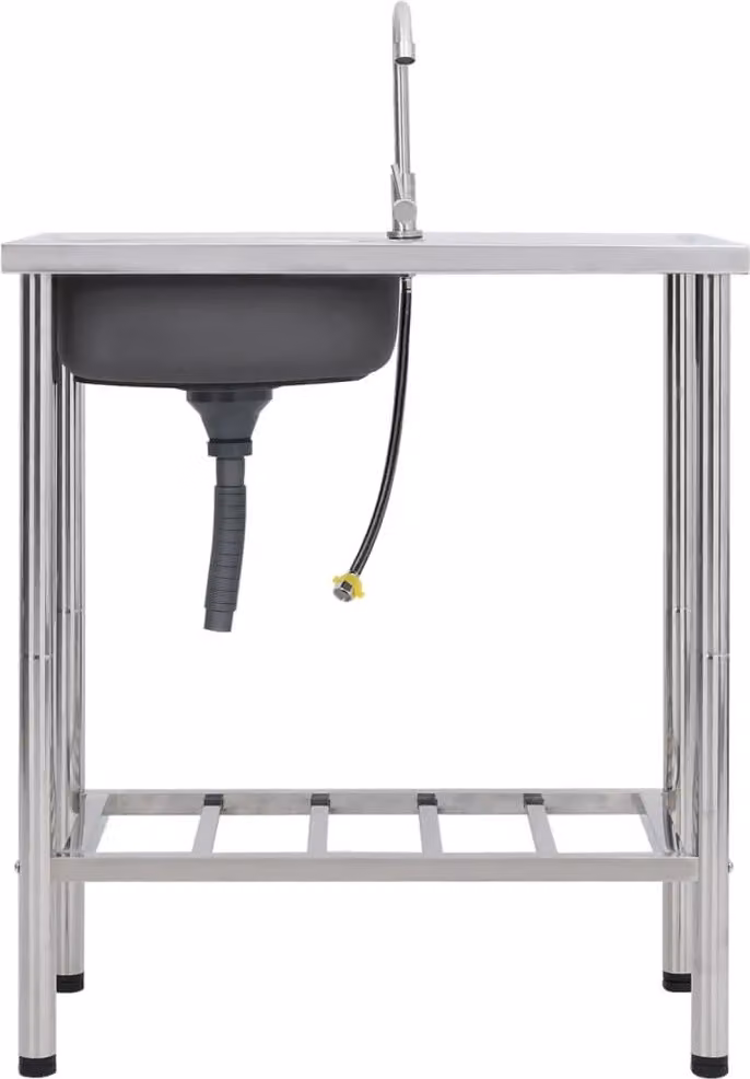 Lavello da Campeggio Vasca Singola con Rubinetto Acciaio Inox