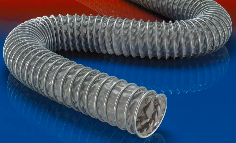 Tubo flessibile con profilo di serraggio in PVC Ø interno 700 mm Ø esterno 712,00 mm 6 mm Lunghezza 3 m