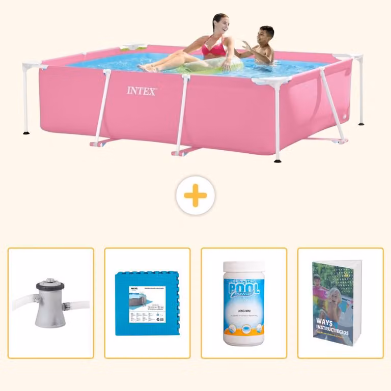 Piscina fuori terra rettangolare - 220x150x60 cm - 5 pezzi - Modello SCB130