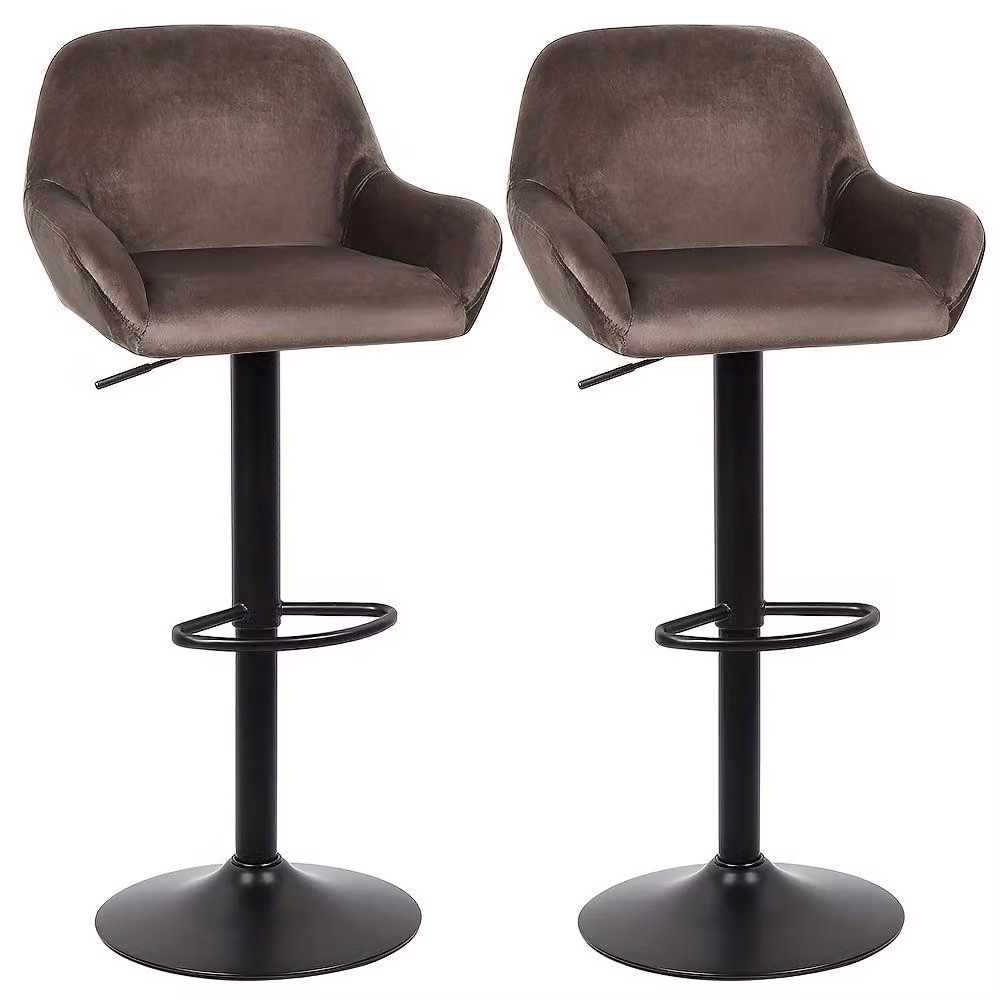 Sgabelli da bar in velluto con braccioli - Set di 2 sgabelli extra larghi per isola cucina e cucina moderna