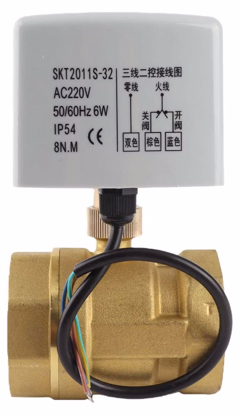 Valvola a sfera motorizzata, DN50, 220V AC, a due vie, in ottone