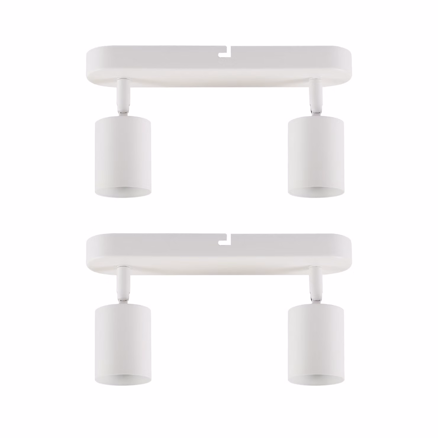 ZMH LED plafoniera bianca 2 fiamme 2 faretti da soffitto moderno GU10 faretto da soffitto in metallo orientabile 330° per soggiorno camera da letto corridoio