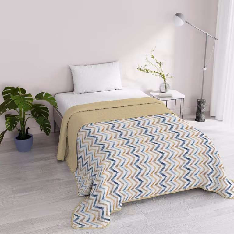 Coperta trapuntata in microfibra per l'estate - Design hippie - 220 x 270 cm