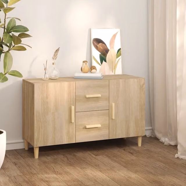 Credenza Buffet da cucina Design Mania in legno multistrato Rovere Sonoma, L: 100 cm, P: 36 cm, H: 60 cm – 1