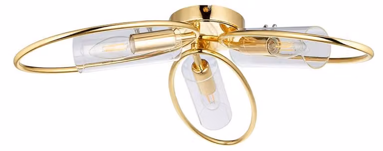 Lampada a sospensione AMARI in ottone lucido, 3xE14x15W, metallo, dimensioni: 12x56,5x56,5 cm, IP20, Endon