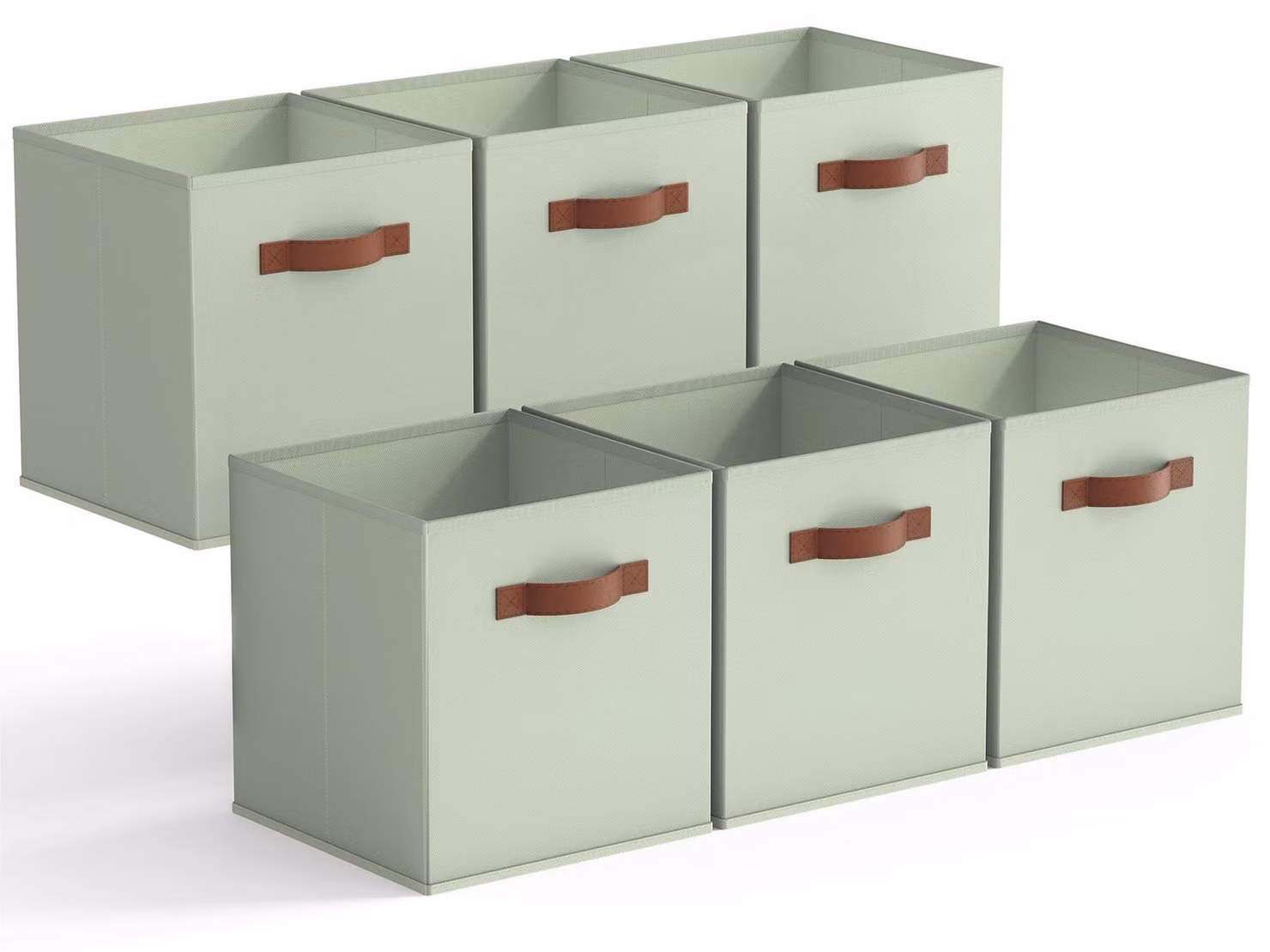 Set di 6 scatole portaoggetti in tessuto, dimensioni 33x33 cm
