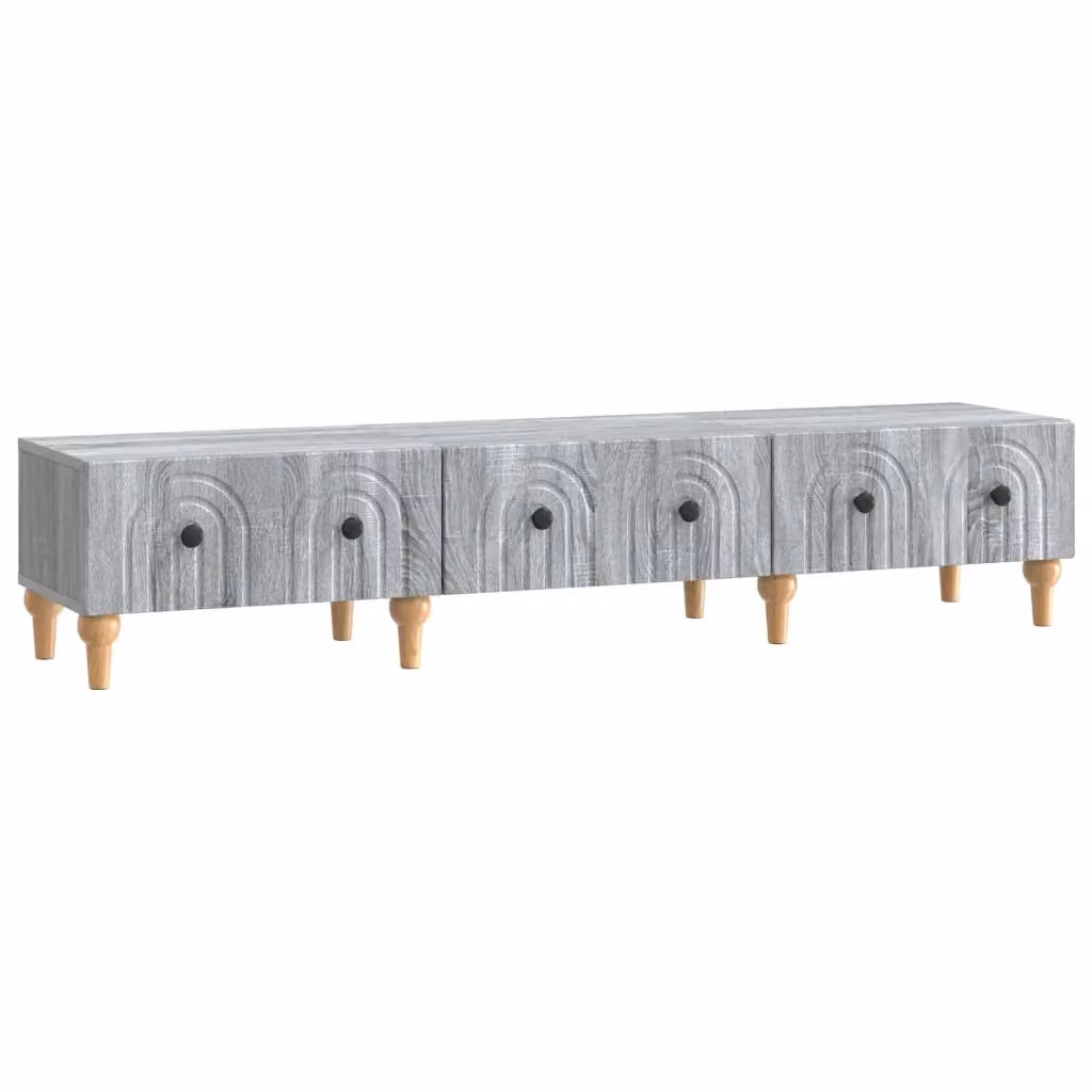 Mobile TV moderno vidaXL in legno MDF grigio L: 147 cm, P: 34,5 cm, H: 30 cm – 2