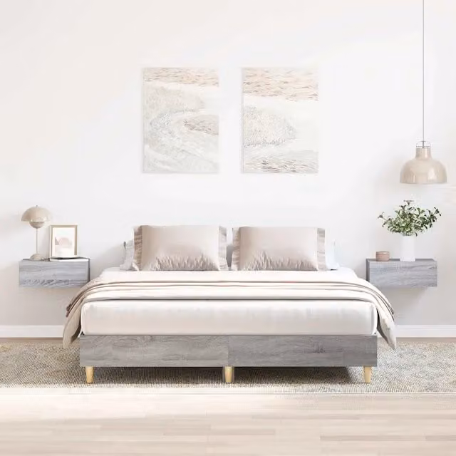 Giroletto senza materasso Sonoma grigio vidaXL L/P: 150 x 200 cm