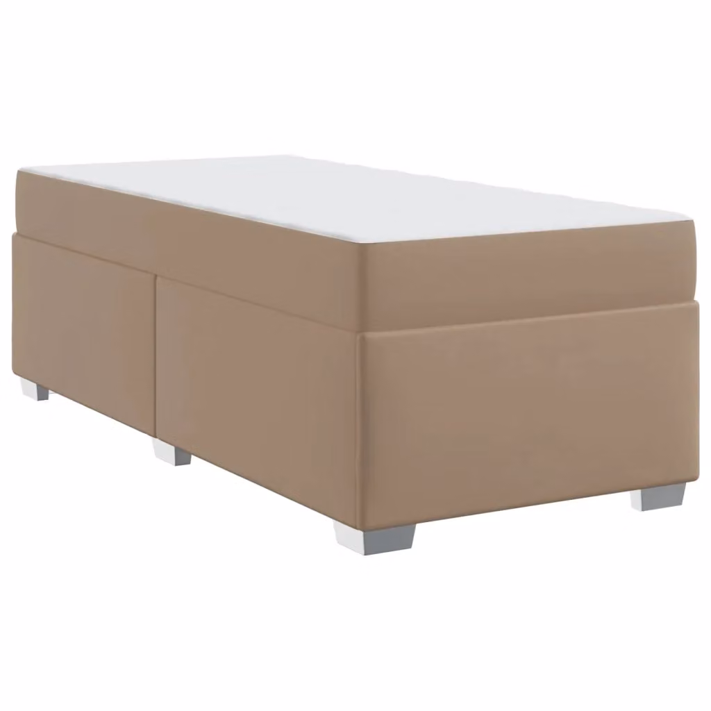 Struttura del letto moderna vidaXL in legno e tessuto beige e marrone con doghe in legno, L/P/H: 90 x 200 cm – 2