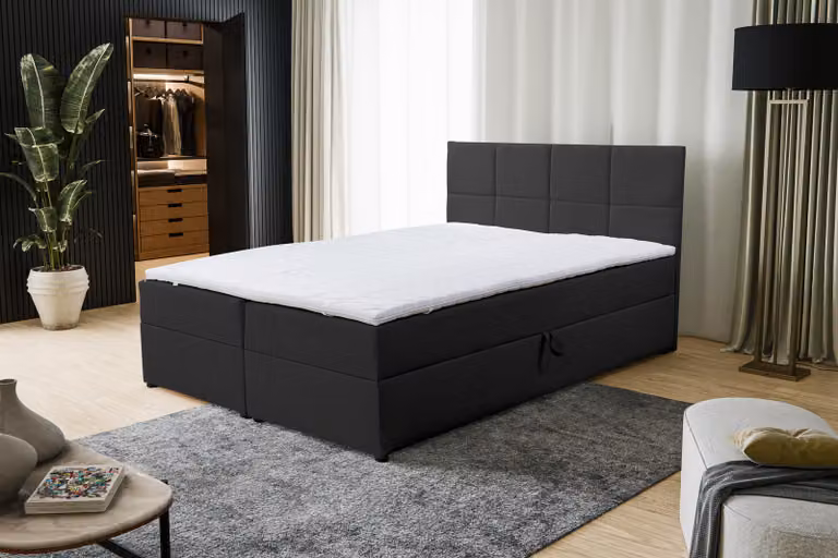 VENASI BETTY letto a molle 180x200 con reti H2/H3 materasso NERO