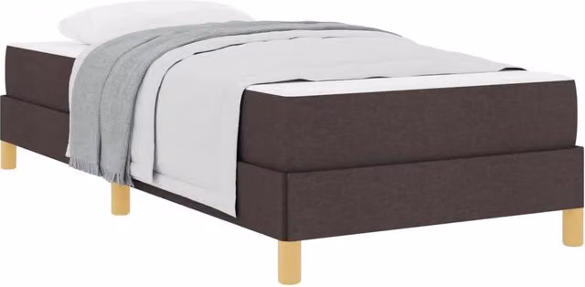 Letto singolo | Letto per adulti | Letto a molle con materasso Marrone Scuro 100 x 200 cm Tessuto