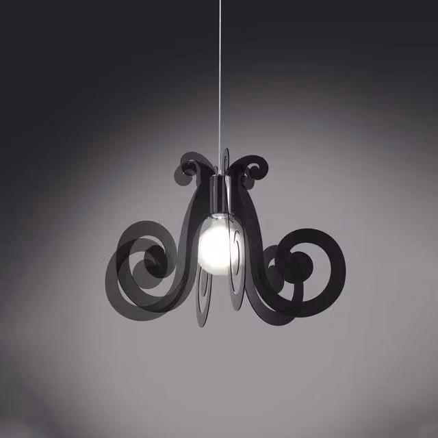 Lampada a sospensione moderna Linea Zero Space Collection Polilux Fumè con attacco E27, Diametro: 64 cm