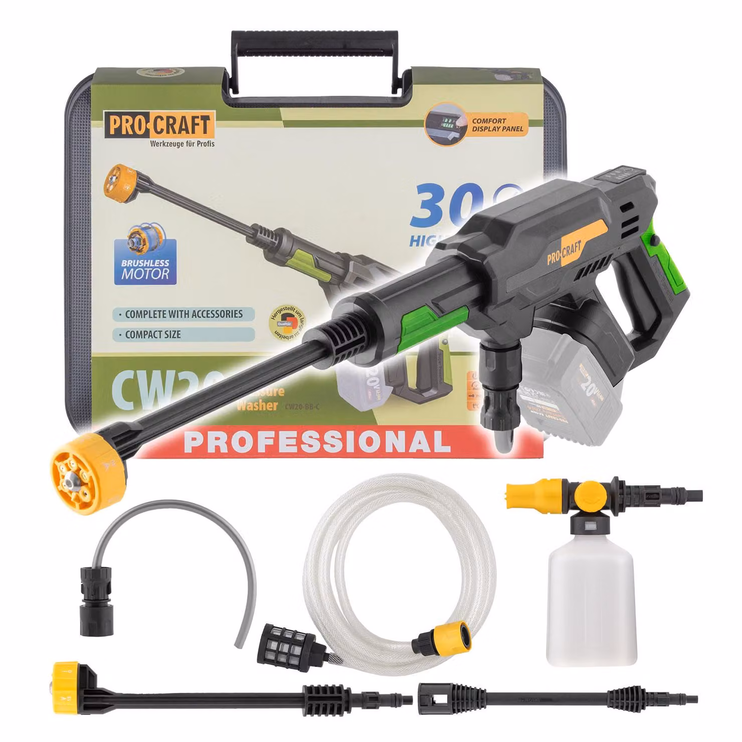 Procraft CW20 Accu Pressure Washer (senza batteria e caricatore)