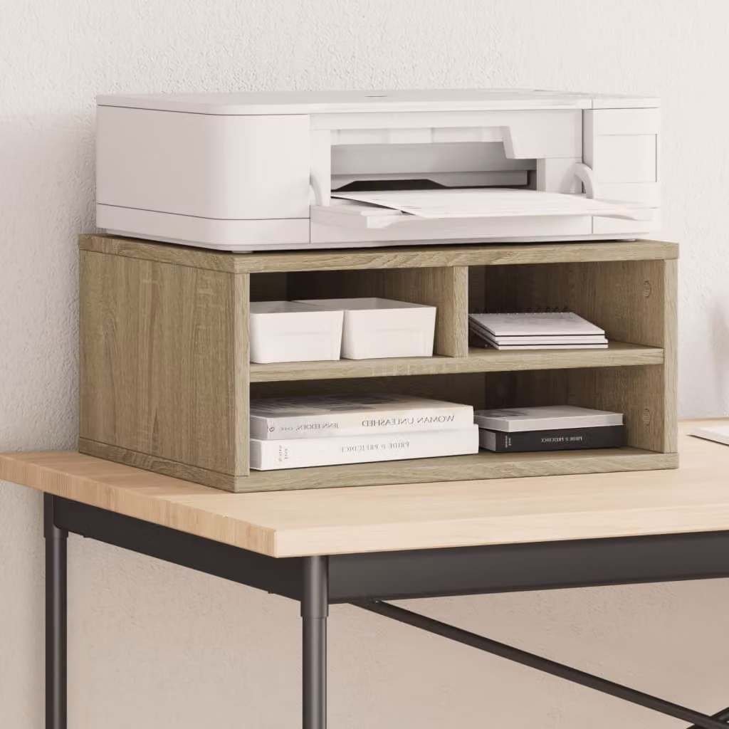 Supporto Stampante vidaXL in Legno Multistrato Rovere Sonoma, Marrone, L 49 cm x P 40 cm x H 22,5 cm