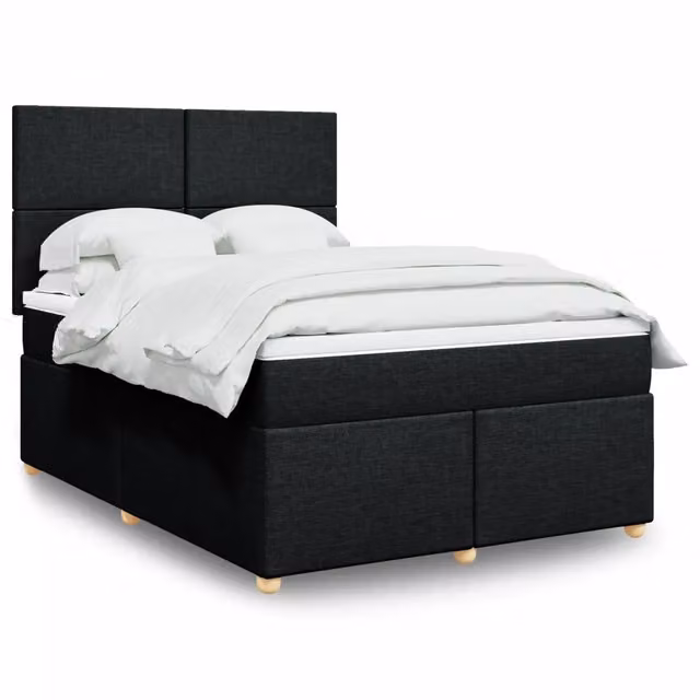 Letto Ibrido con Giroletto a Molle e Materasso vidaXL, Colore Nero e Bianco, L/P: 160 x 200 cm