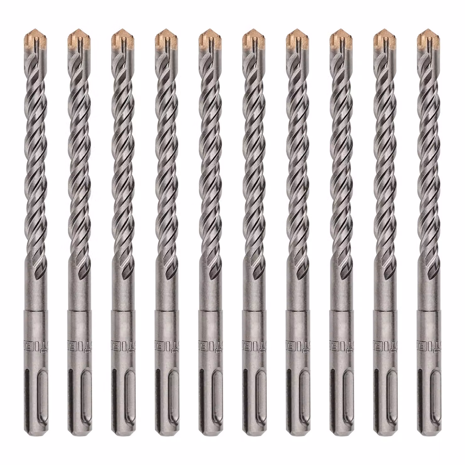 Punta a percussione STIER Premium, 4 taglienti, punta in metallo duro, SDS-plus, foratura precisa e veloce, cemento, pietra, 8 x 160 mm, 10 pezzi, impiego gravoso