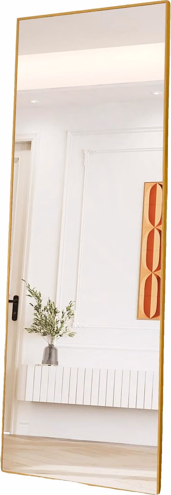 Specchio a figura intera, design moderno, struttura resistente, oro - 177*77 cm
