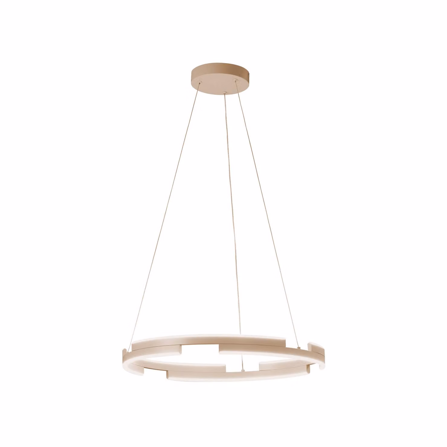FISCHER & HONSEL Lampada LED a sospensione Circly, color sabbia, Ø 60 cm, metallo, CCT dimmerabile, Crema / Ambra, Soggiorno / Sala da pranzo, Metallo, Moderno