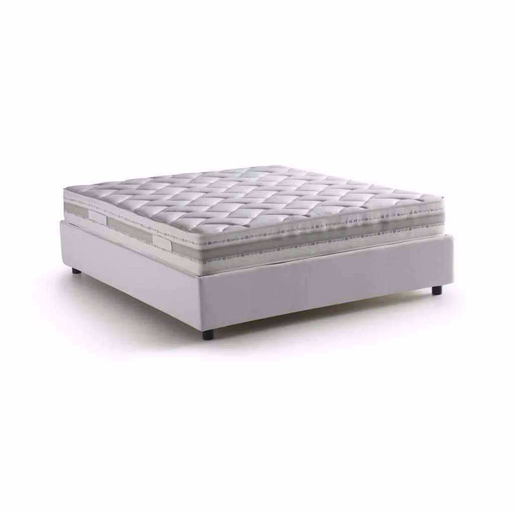 Letto Matrimoniale Talamo Italia con Contenitore a Alzata e Materasso Incluso, Bianco, L/P: 160 x 200 cm – 2