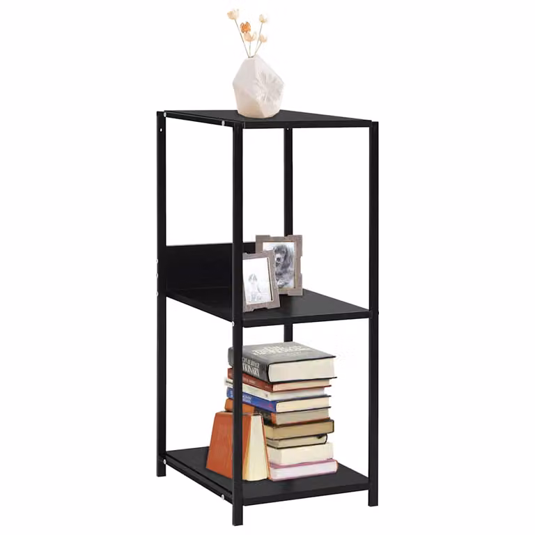 Scaffale per libri vidaXL in stile industriale nero, L 33,5 cm x P 39,6 cm x H 79,7 cm