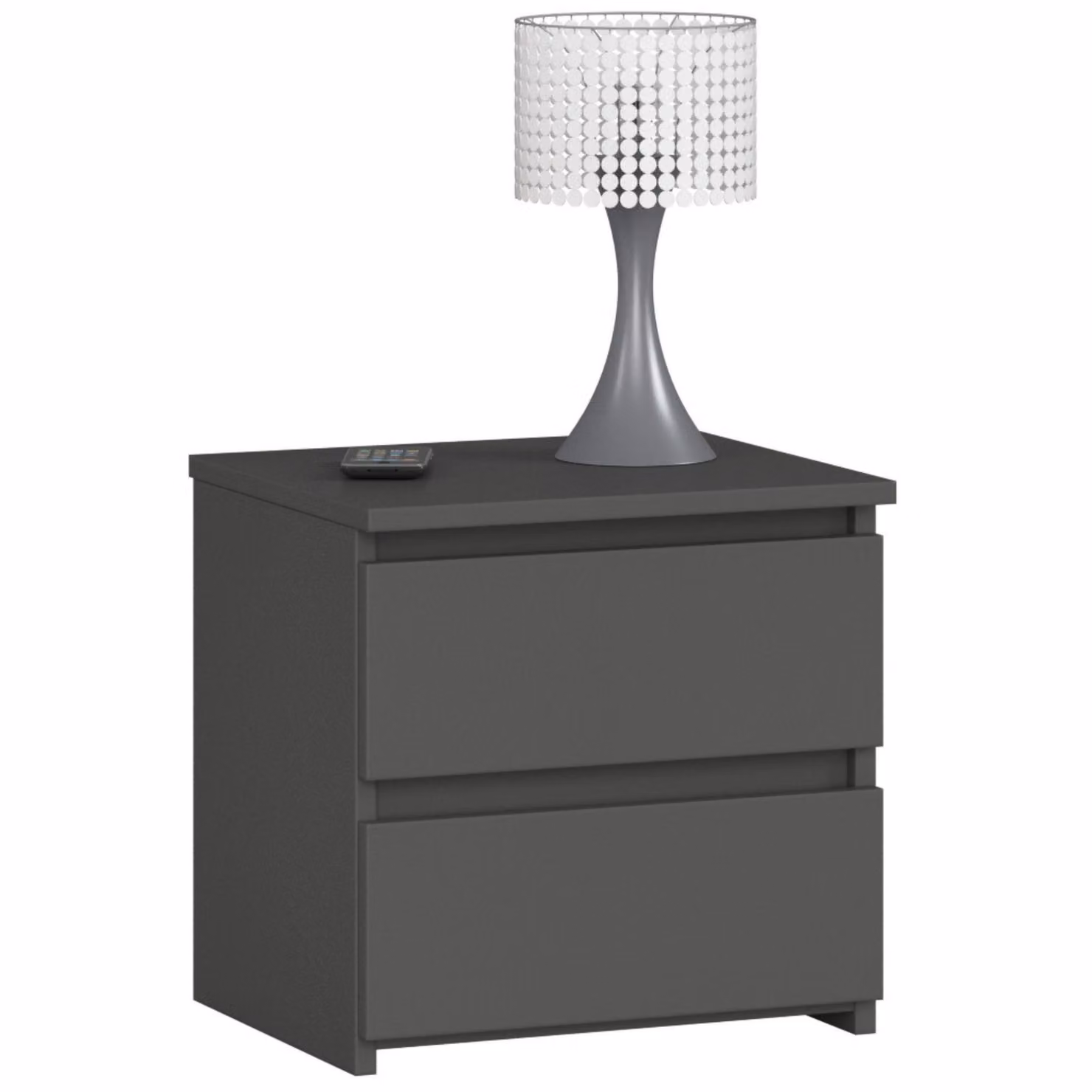 Comodà a 2 cassetti | Comodà con organizer | Comodà a cassetti, larghezza 40 cm, altezza 40 cm | Grafite | Credenza in legno | Credenza stretta
