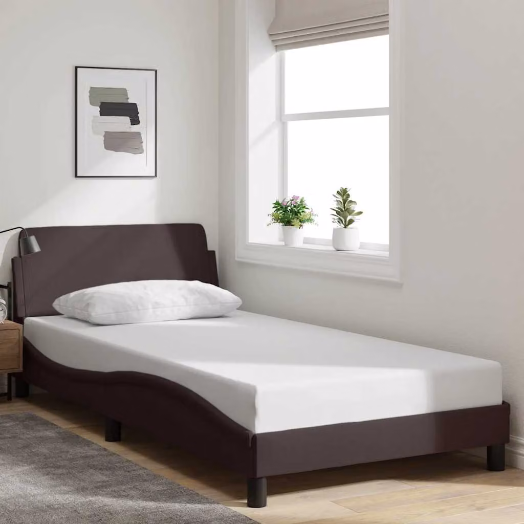 vidaXL Giroletto Dover Marrone Scuro in Tessuto L: 100 cm, P: 200 cm