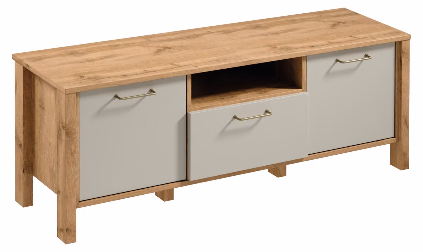Mobile porta TV NORDIKO - Rovere Wotan / beige
