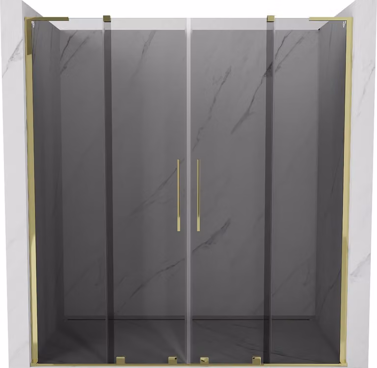 Mexen Velar L Duo porte doccia scorrevoli 170 cm, grafite, oro - 871-170-003-42-50
